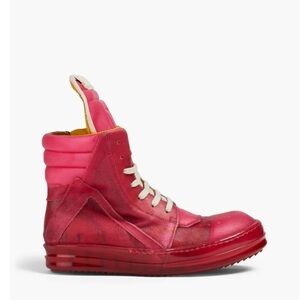 New Rick Owens Pink Geobasket Sneakers Size 36